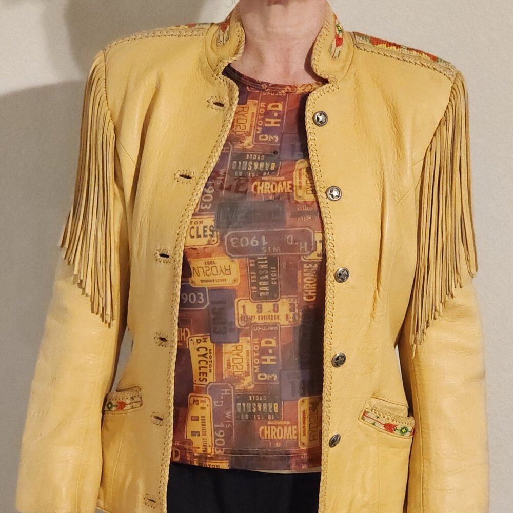 Ren Ellis Vintage Handcrafted Southwest Womens Leather Jacket